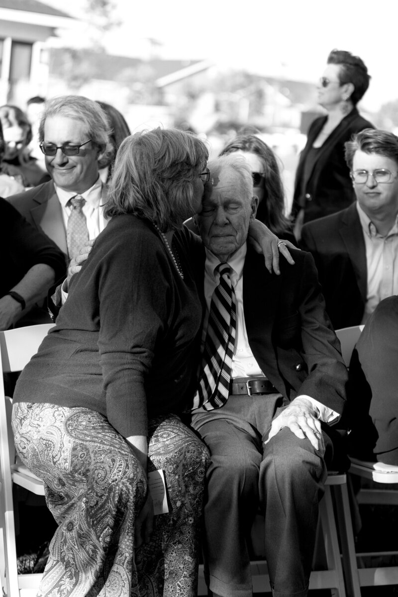 Vermont Wedding Photographer | Sincerely Liz Photography Documentary Wedding, Engagement, Elopement, Maternity and Newborn Photographer in New England | Elderly couple embracing at wedding