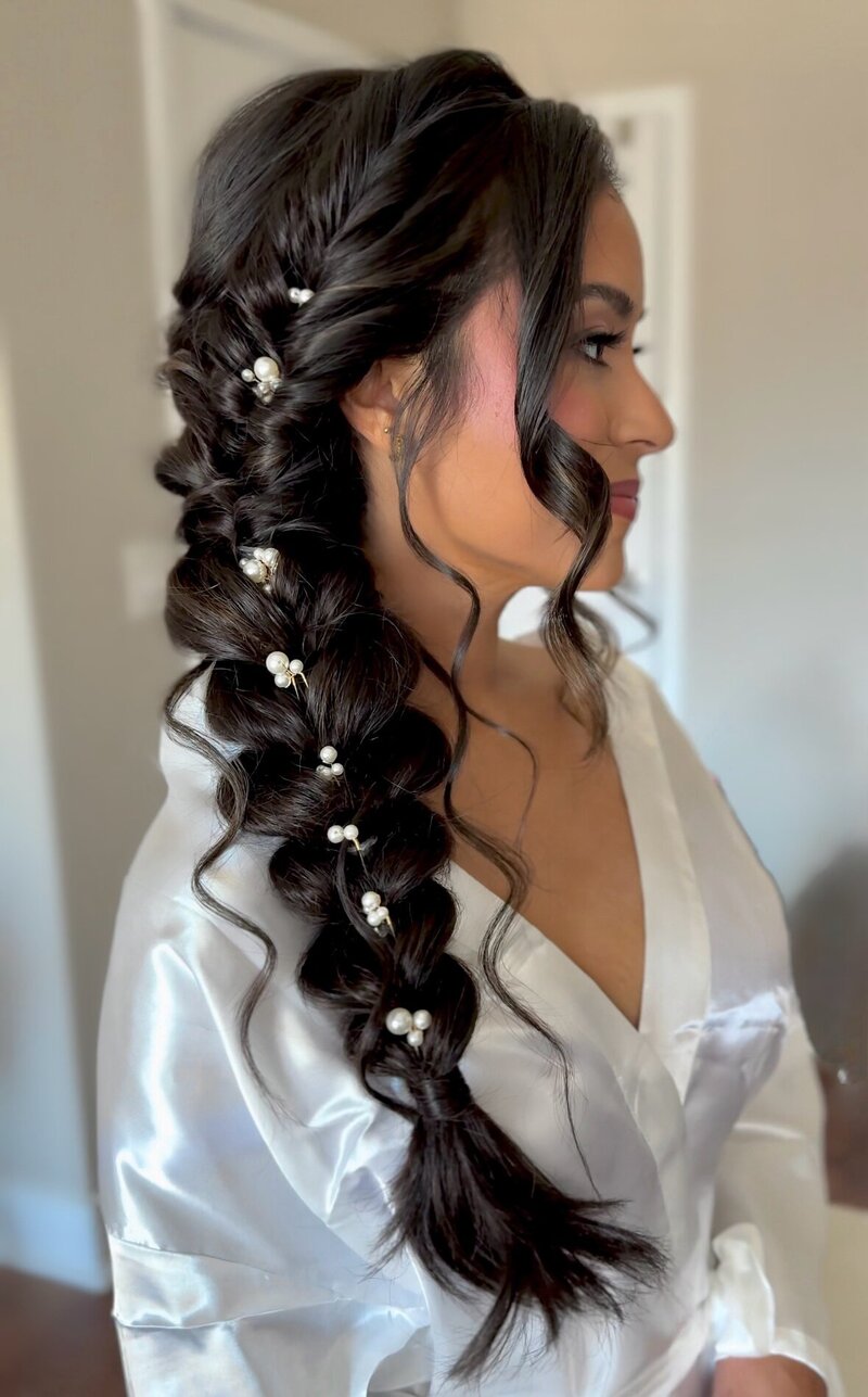 Detail photo of girls hair