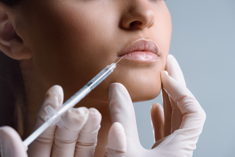 lip injection with needle