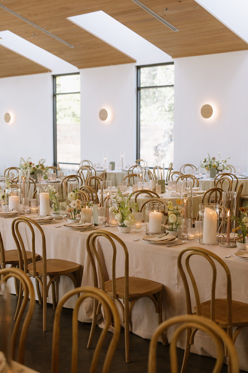 Table settings at reception at Grand Lady Austin