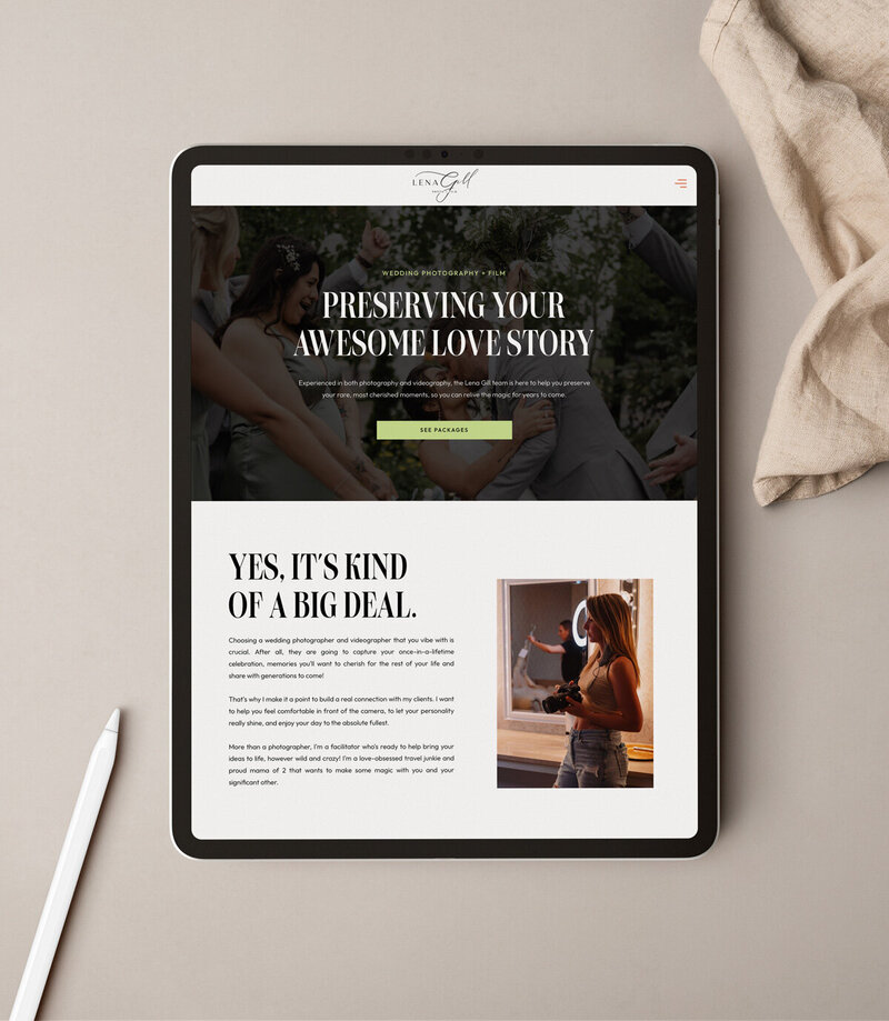 showit website design for luxury photographer on multiple devices