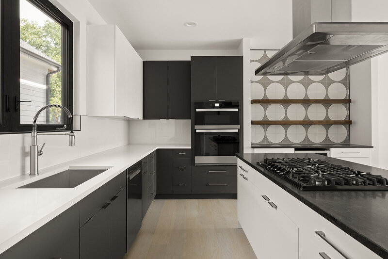 gas range in modern kitchen design Charlotte NC