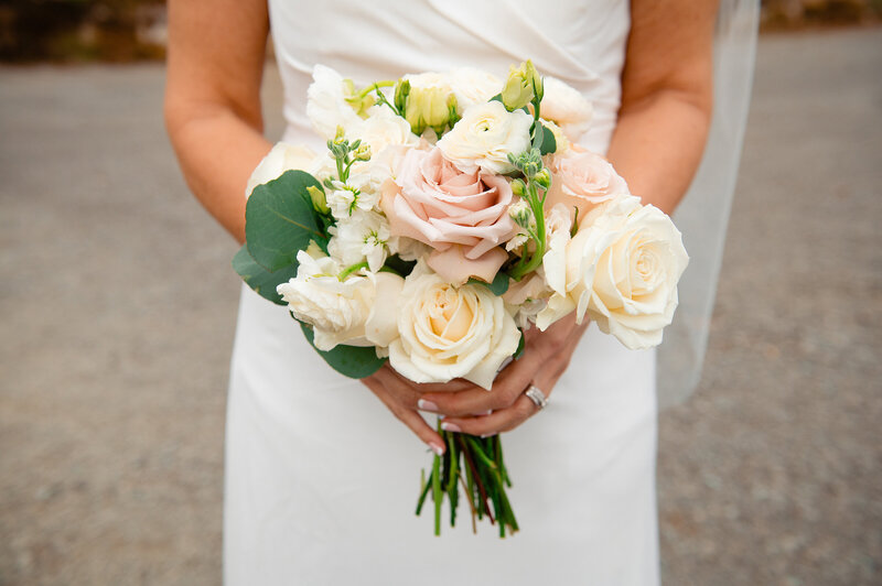 Soft and small blush and ivory wedding bouquet