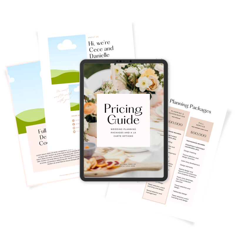 Wedding Planner Canva Pricing Template