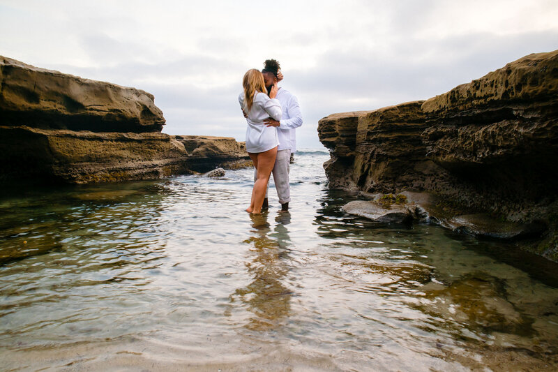 Black couple at Windansea, California. Couples session. Intimate, boudoir. 
