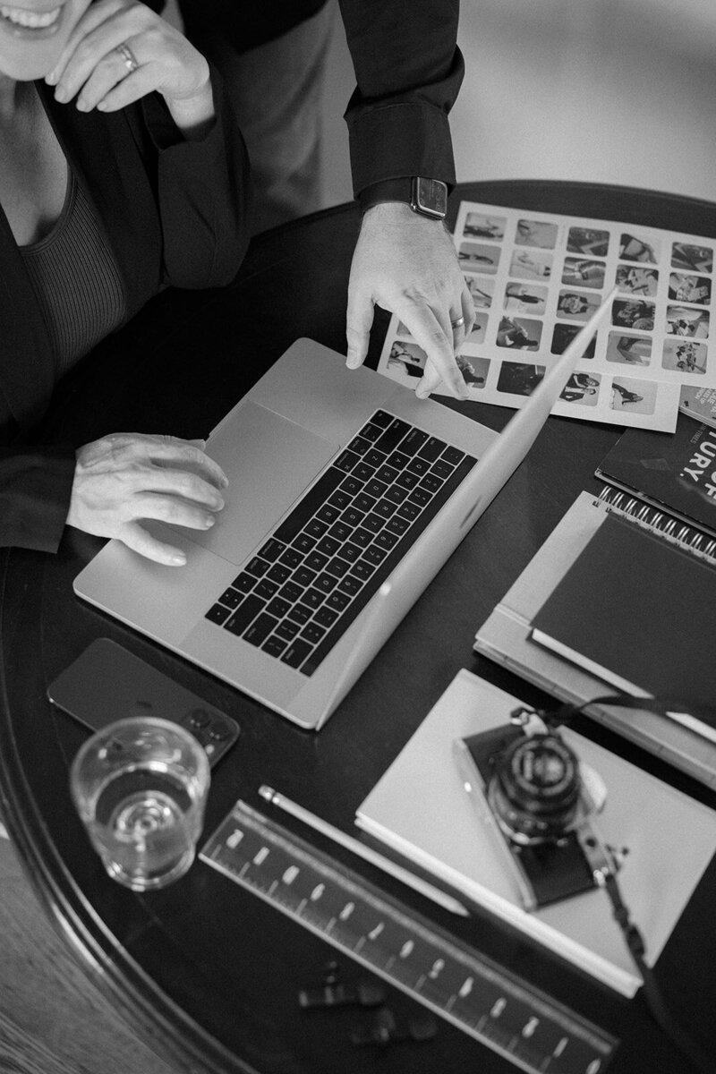 Office area with leather chair, plants and computer