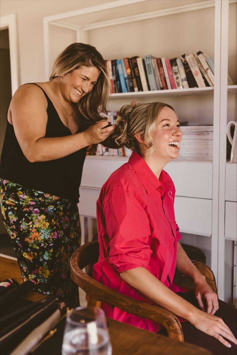 Naomi doing the final touches on photoshoot in Melbourne