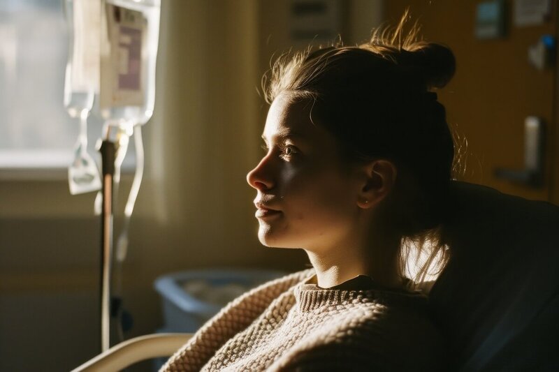 patient receiving an IV treatment