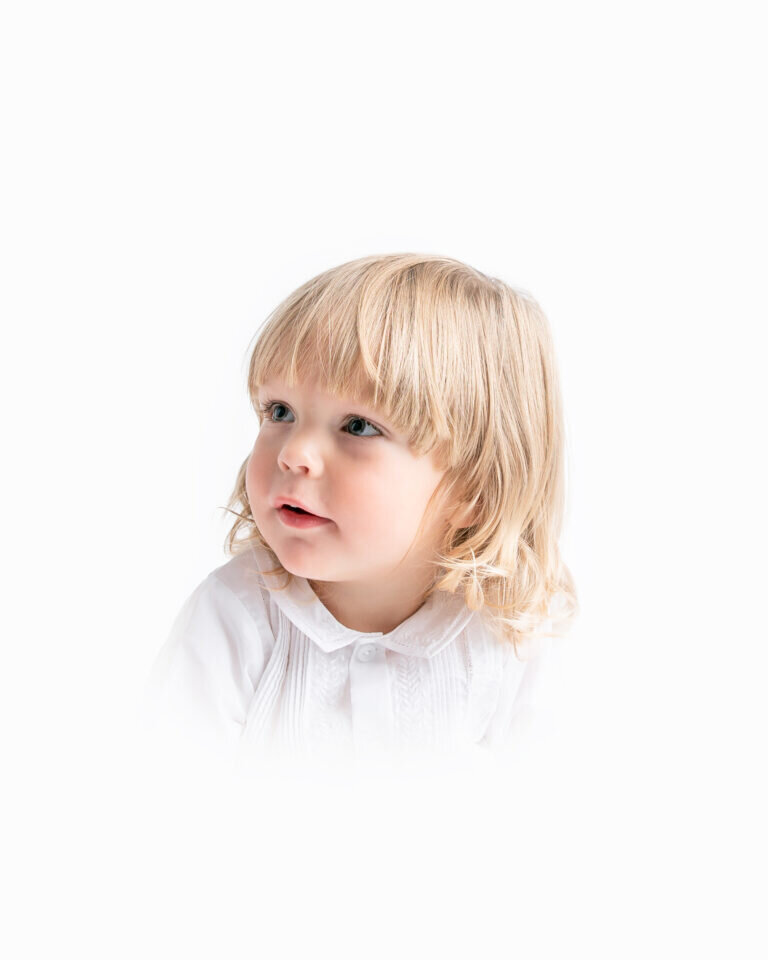 Smiling baby girl heirloom photography in Savannah photo studio