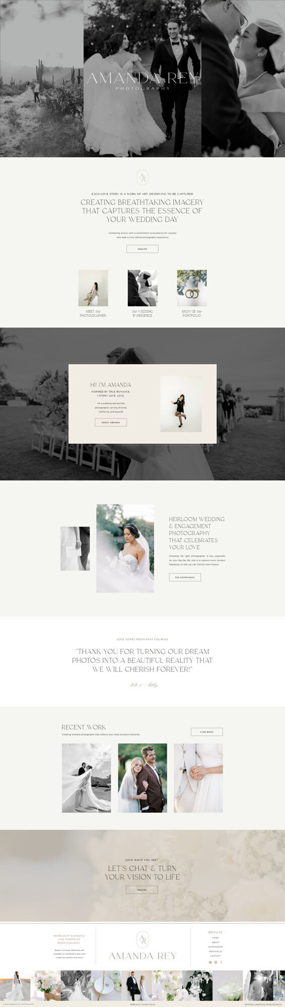mockup of design by website and brand designer for photographers Palme Design Co