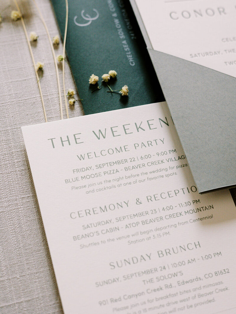 Modern Letterpress Pocket Invitation