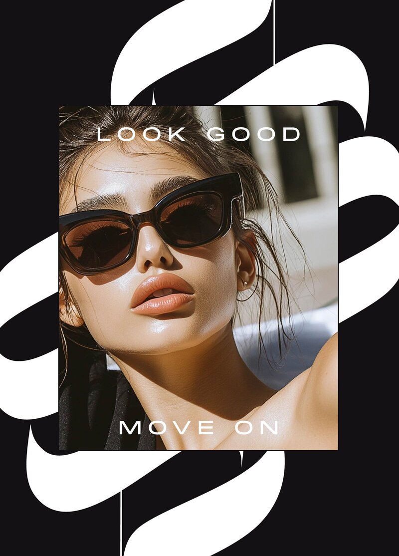 white woman in sunglasses with sadie skin tagline