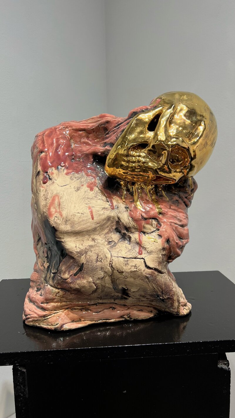 museum sculpture gold resin marco lafayette clothing