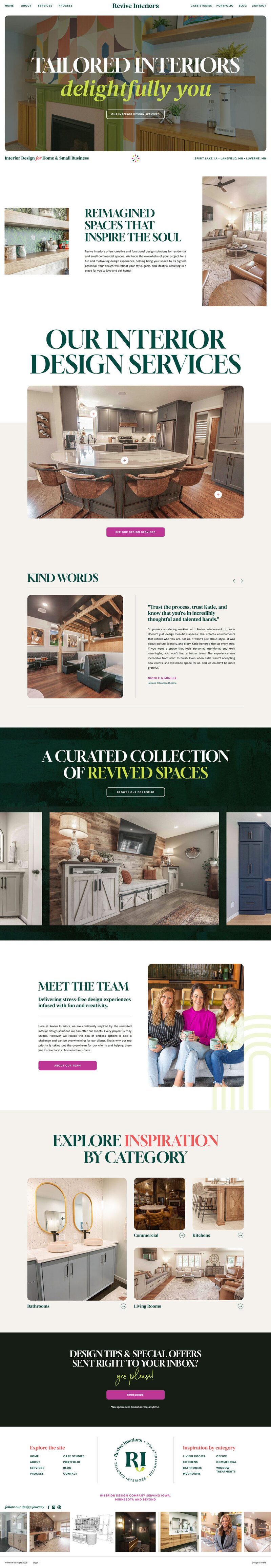homepage design after rebrand