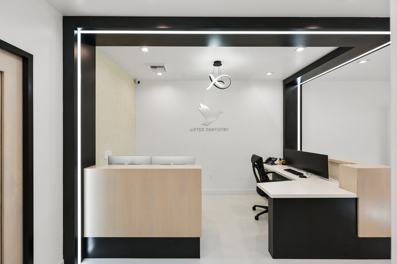 Modern dental office interior built by Workman Constructors in Southern California