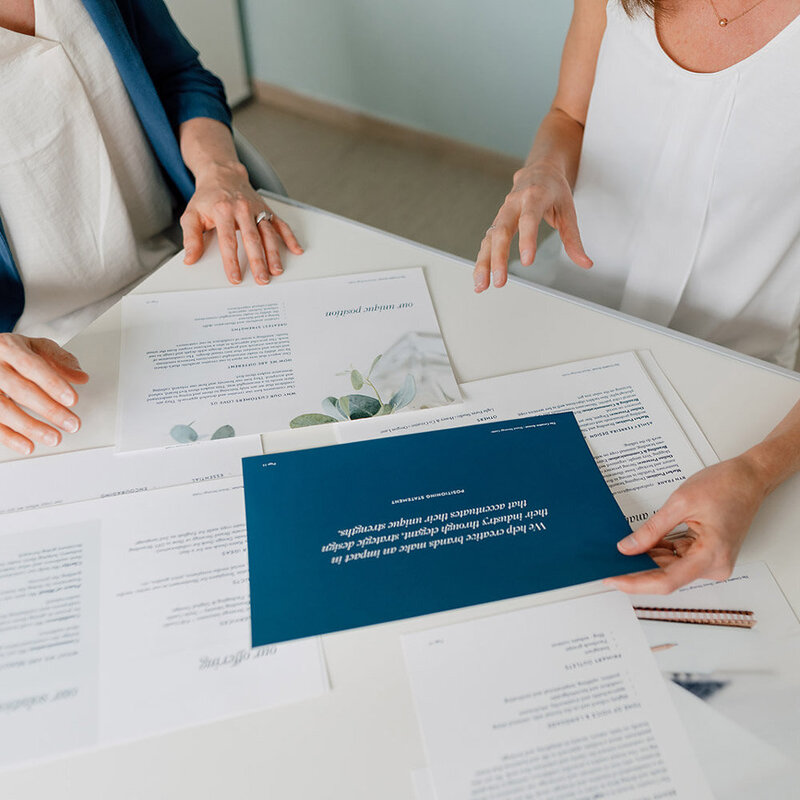 working with client on brand strategy