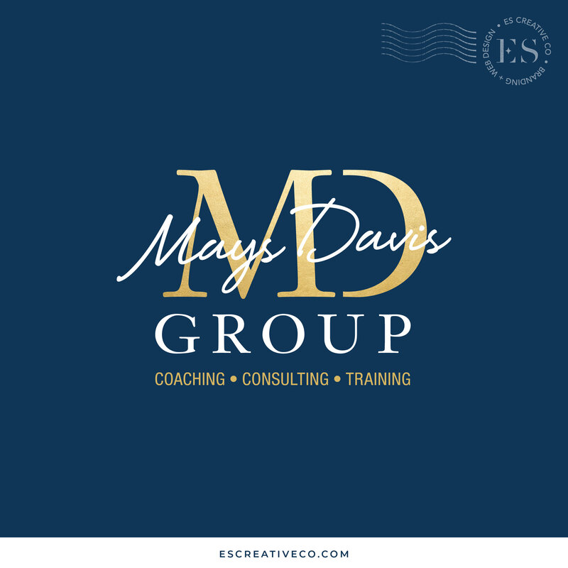 navy & gold logo design for business coach, Mays Davis Group
