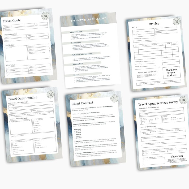 travel agent forms and checklist bundle1