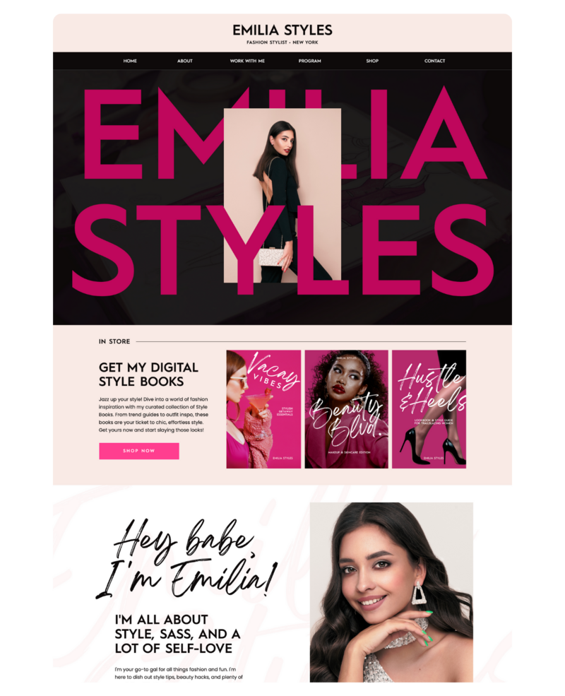 coquette, chic and modern Showit website template designed by WebMaven