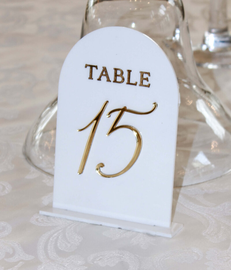 SGH Creative - Arched White Acrylic Table Numbers
