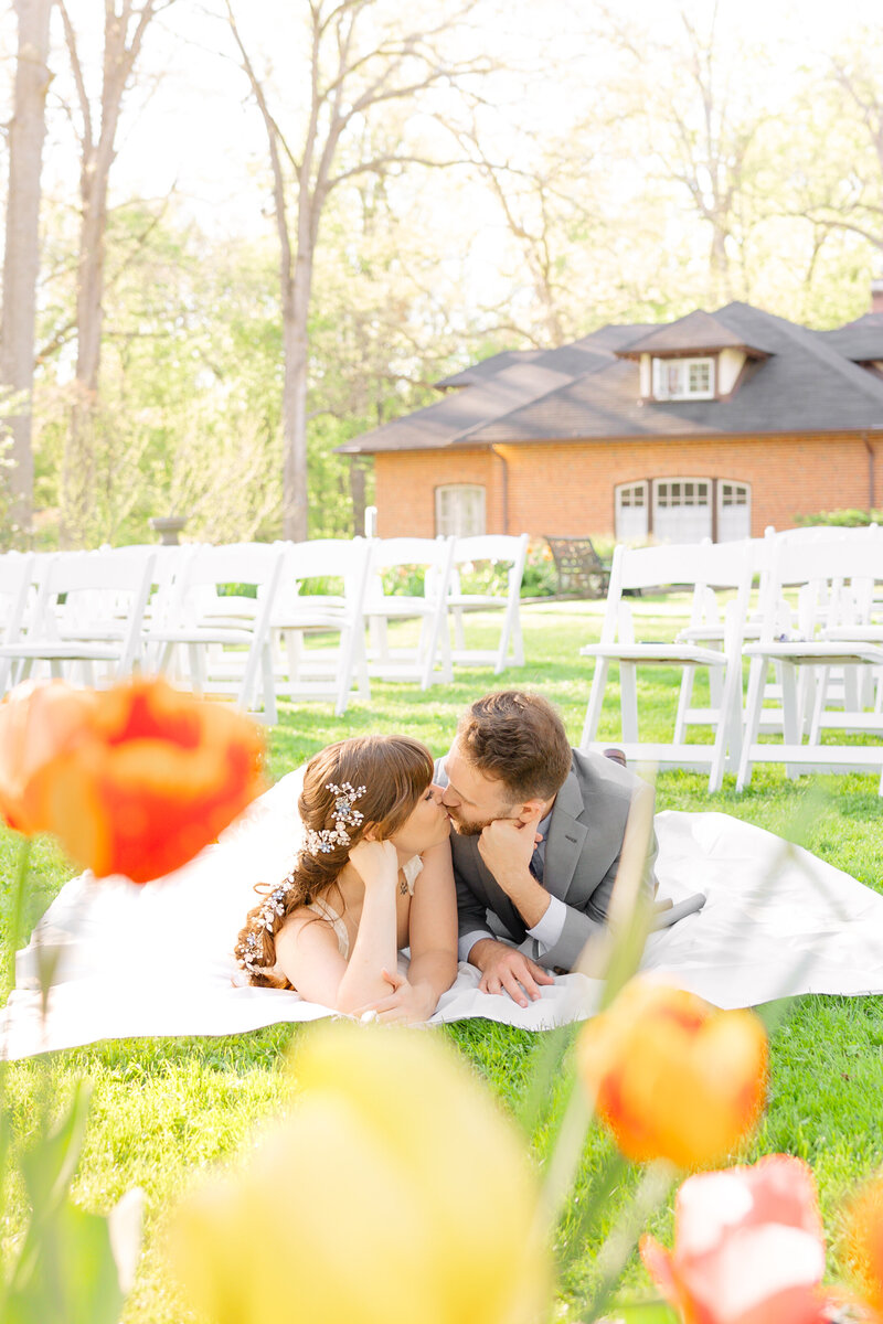 A sweet moment between a bride and groom for a carriage house wedding with Gramercy Mansion Wedding Photographer