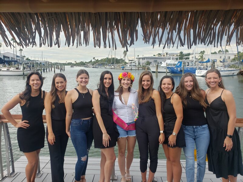 Bachelorette party tiki boat cruise St petersburg Tampa Bay Levique wedding planning