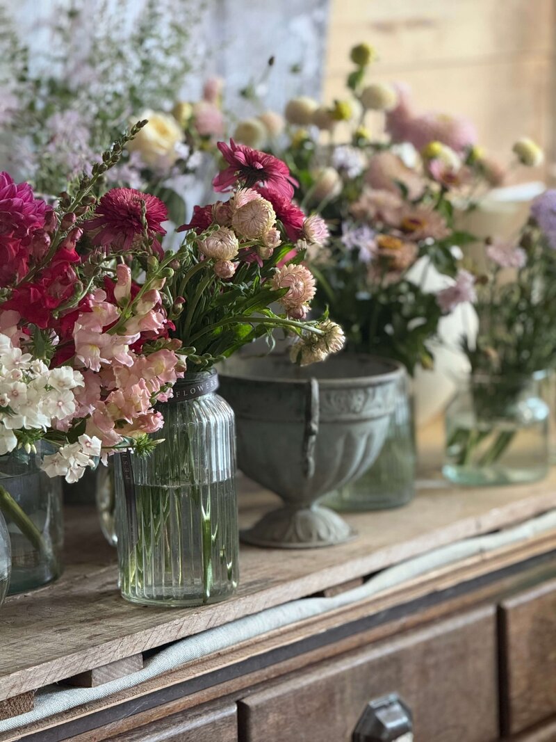 Flowers in the workshop at Pesh Flowers