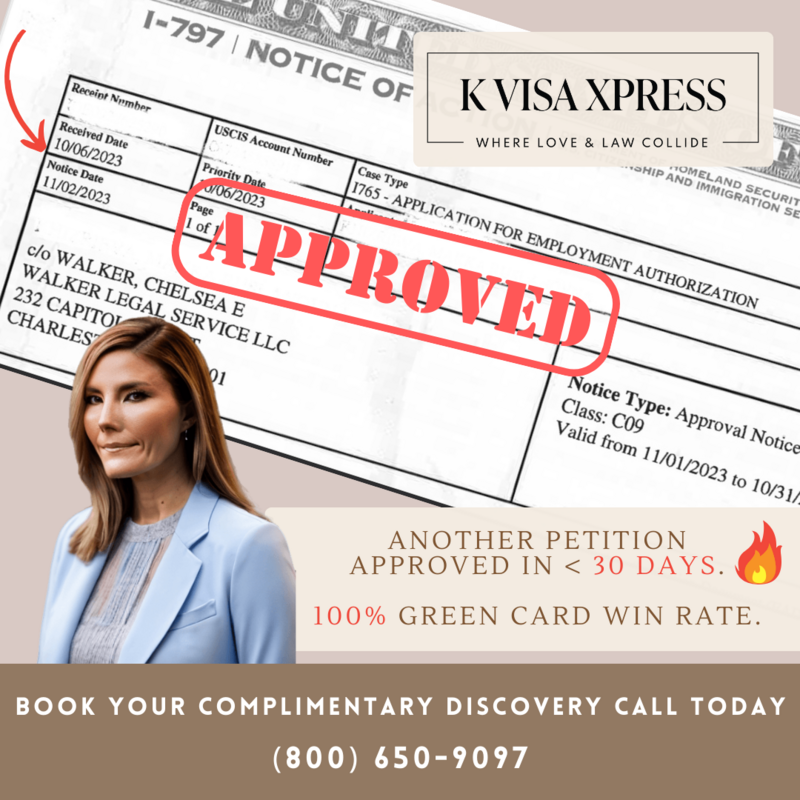 client testimonial photograph of real results an I-765 approved by a zealous and expert WV immigration lawyer