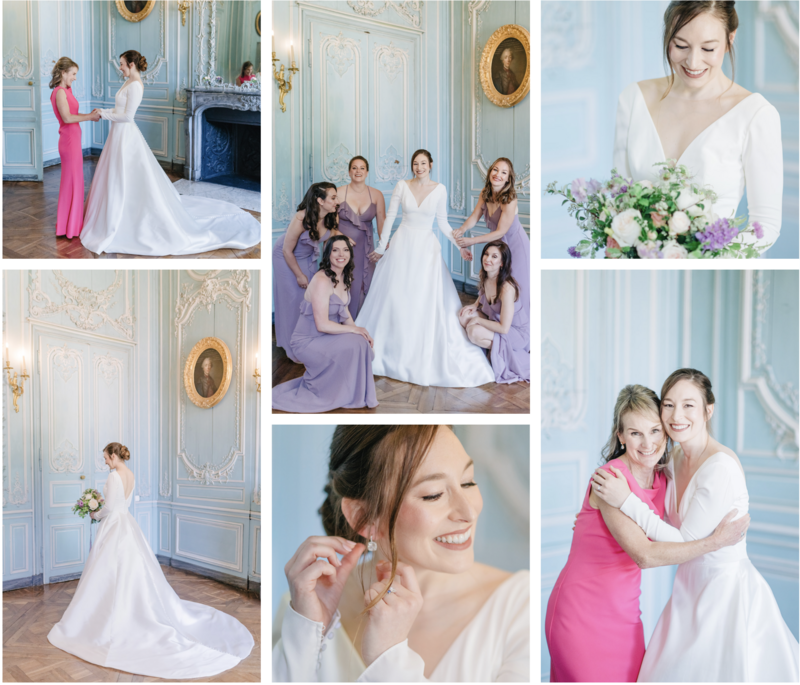 Morgane Ball photographer Wedding Chateau de Champlatreux Paris France getting ready bride bridesmaids