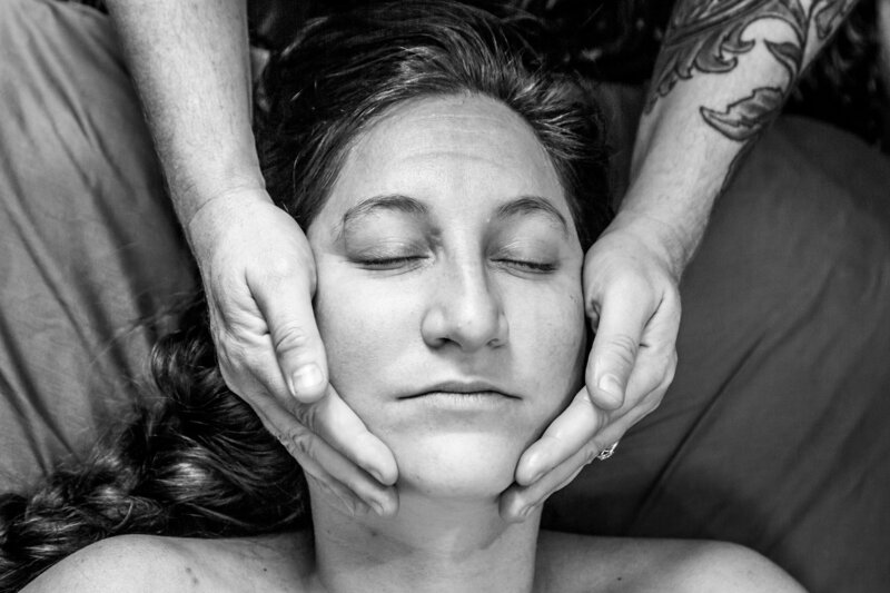 Women face massage