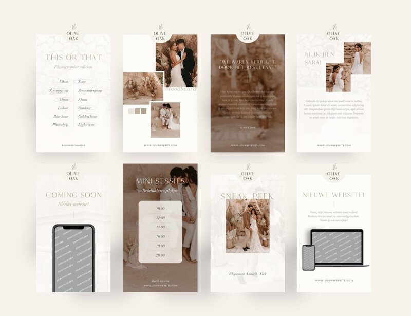 Elegante Instagram templates voor fotografen Olive Oak 18