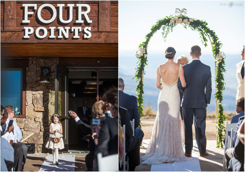 Steamboat Springs Four Points Lodge Wedding Ceremony outside