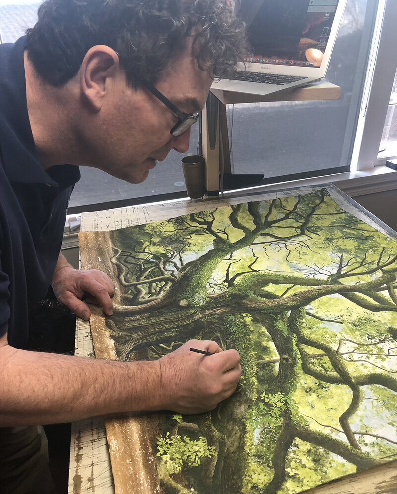 Tennessee Artist Alan Shuptrine Painting angel tree