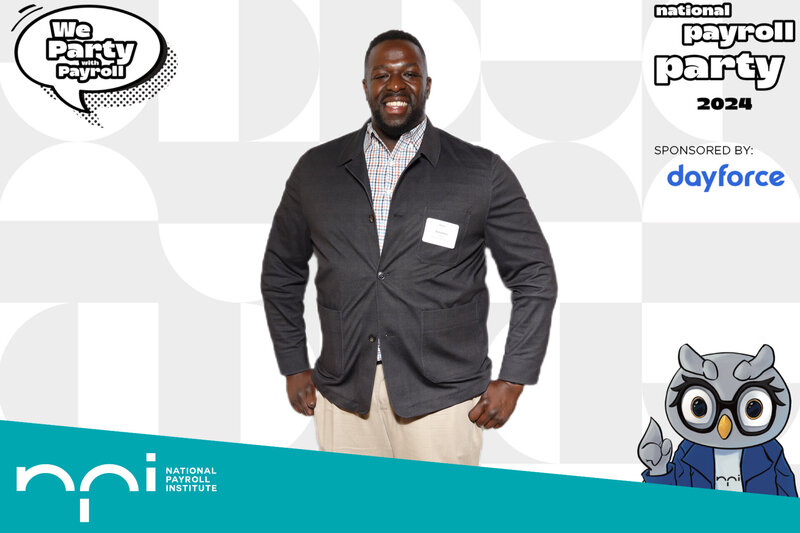 Photo of male from the national payroll party by the national payroll institute Fairmont Chateau Laurier in Ottawa using a green screen photo booth
