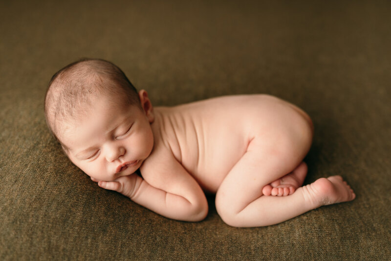 boy newborn posed studio photography session in Wesley Chapel, Florida