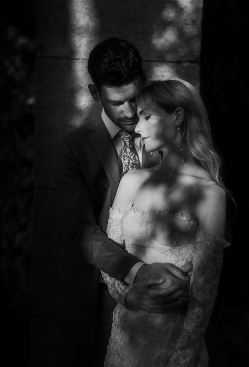 bride and groom portrait exxclusive wedding borgo santo pietro 