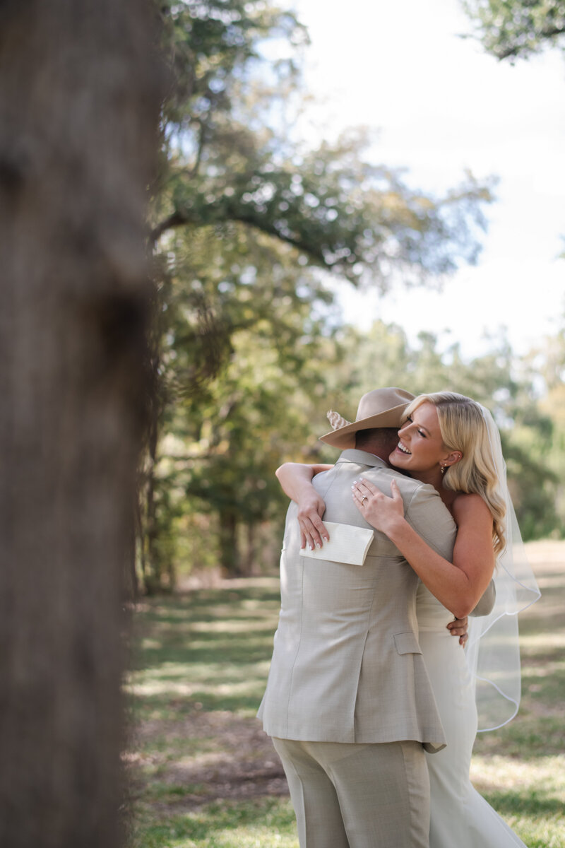 Southern bride and groom exchange private wedding vows