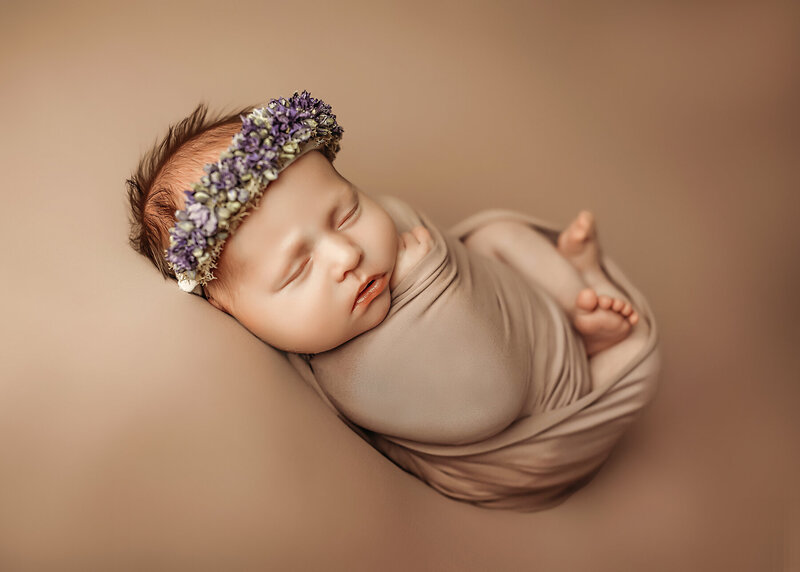 mauve newborn session ashley mcclintock photography