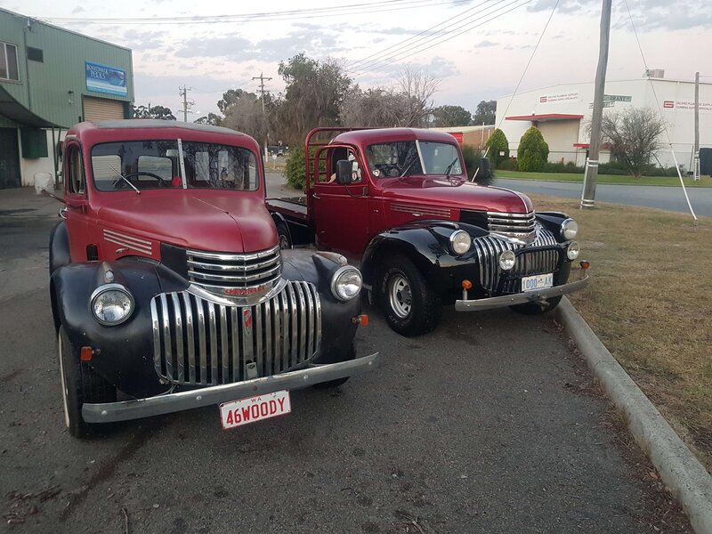 1942 Chev truck classic hearse available for funeral hire in Western Australia.