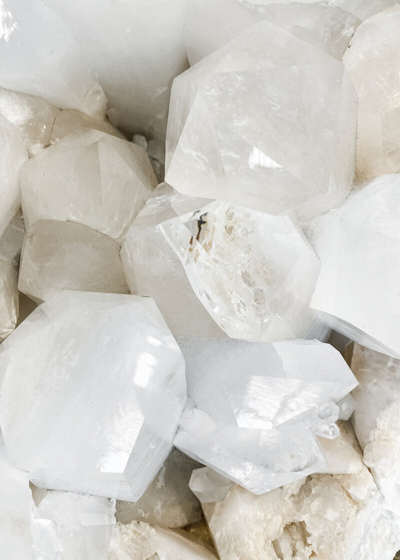 White quartz crystals for  intuition