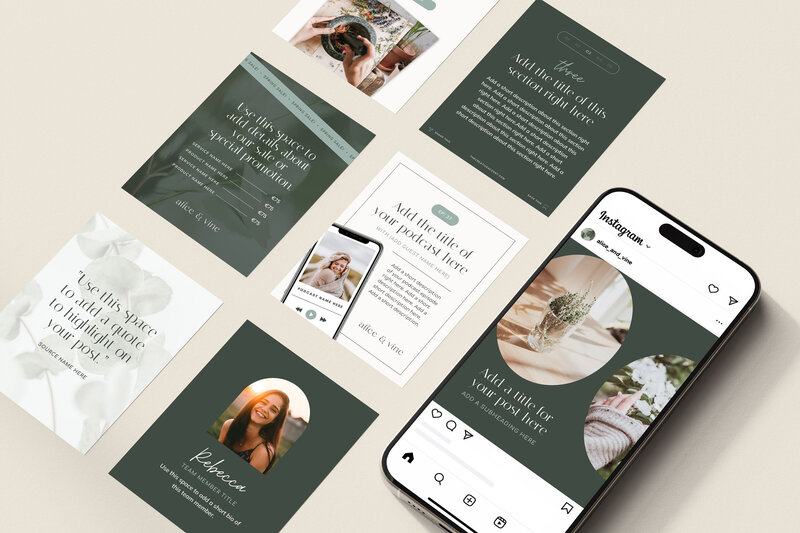 neutral instagram post designs for wellness coaches