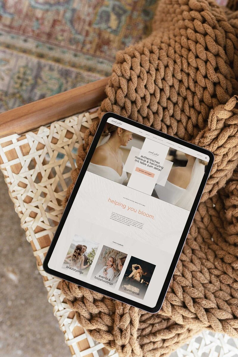 Screenshot der Website für eine Make-up Artistin mit Fokus auf Bridal Beauty – erstellt mit Website in a Week von Jennifer Aries