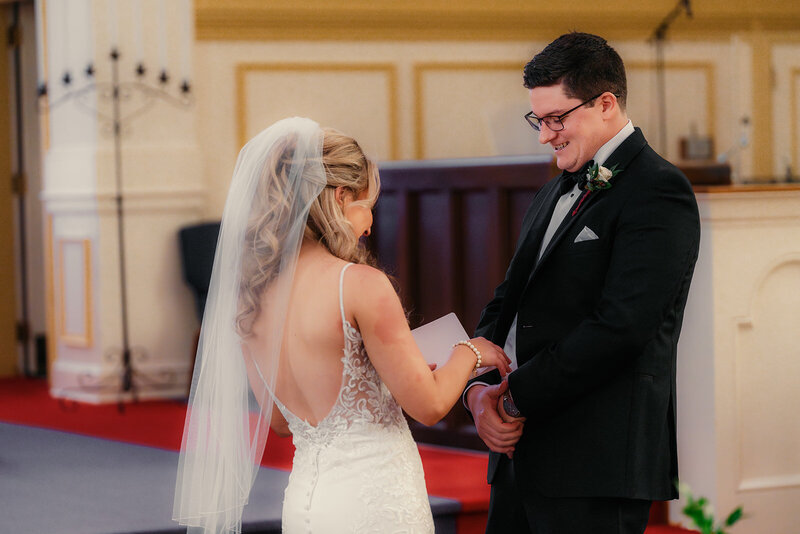 Private vows for Bride and groom at Brentwood Methodist Church 