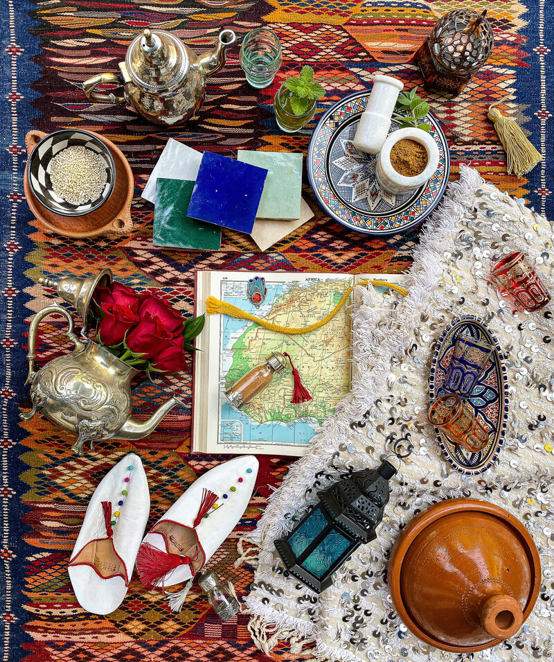 Moroccan Inspired Mood Board featured in Travel and Lifestyle Magazine The Loaded Trunk