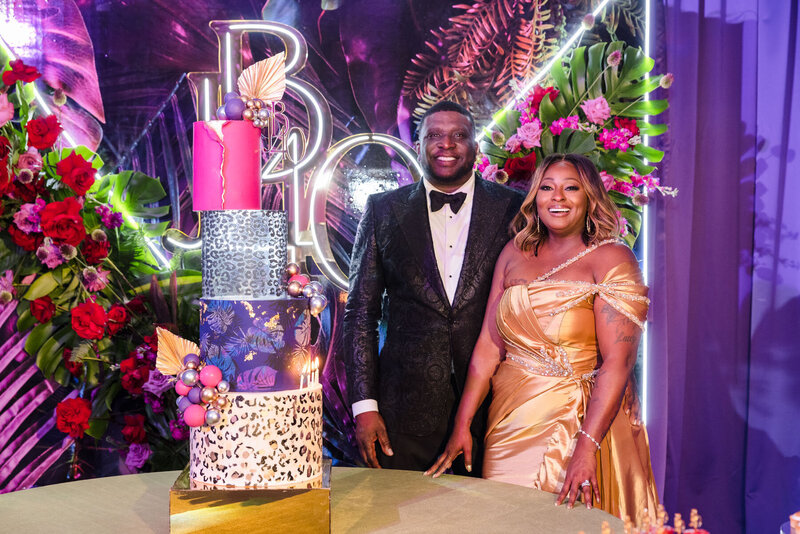 Couple at their celebration by wedding and event coordinators in Atlanta, Lemiga Events.