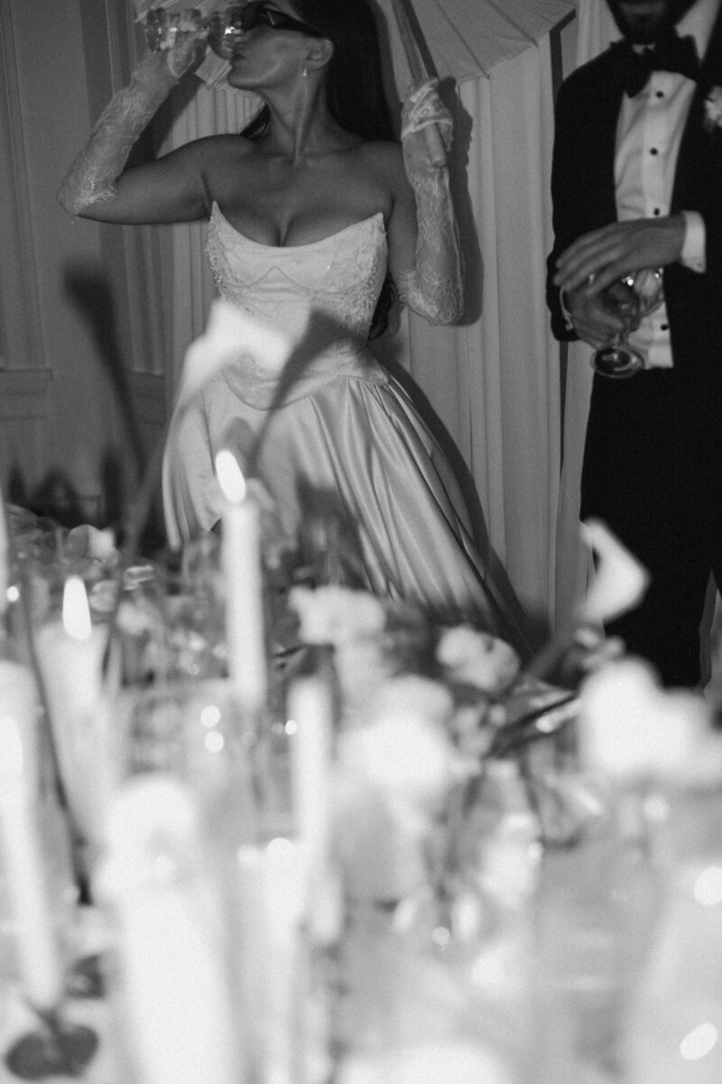 Bride in custom gown photographed like a magazine spread in NYC