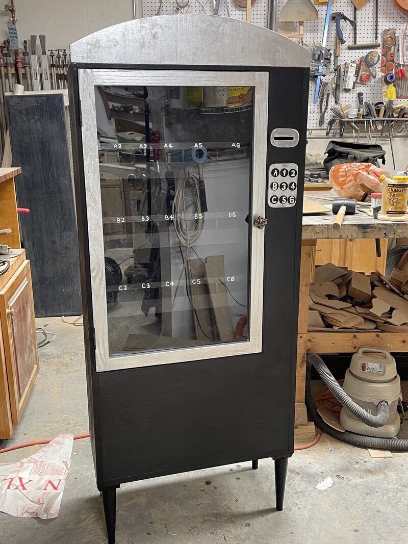 Vending Machine Restoration Black and Silver