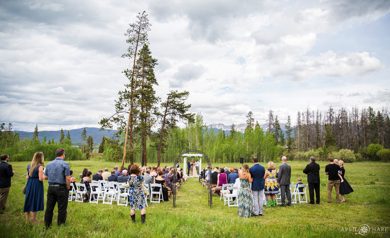 Colorado mountain wedding in a field