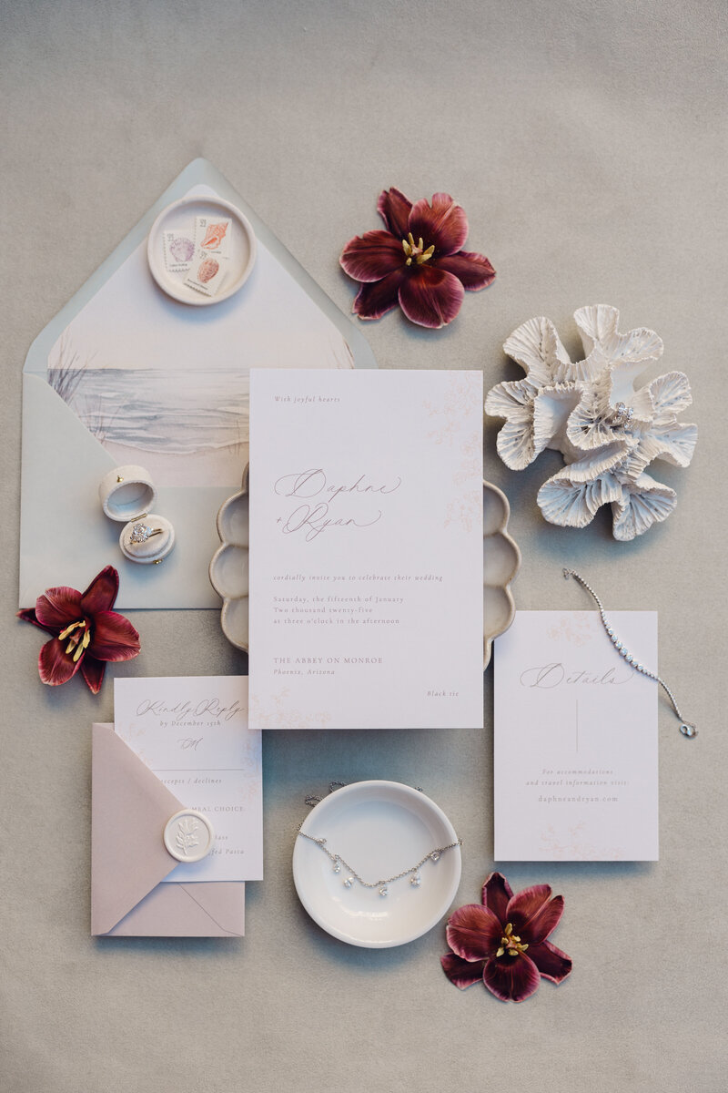 Custom Watercolor Wedding Invitations at El Chorro