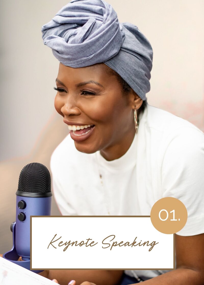 Marjorie Richard speaking into podcast mic